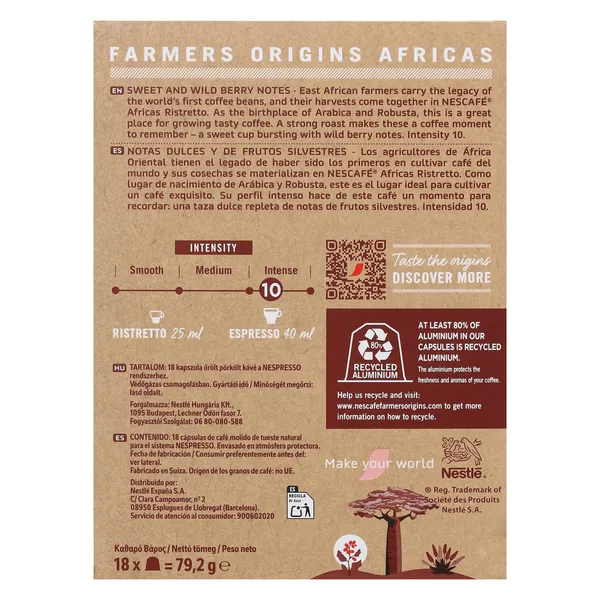 Cápsulas de café Áfricas Farmers Origins 18 unidades 4