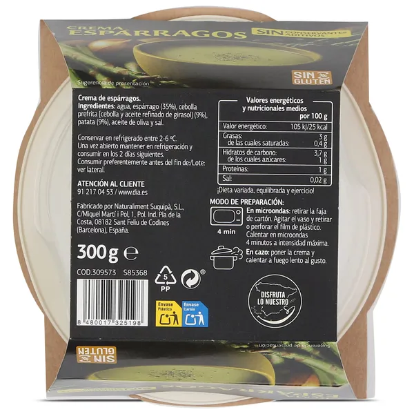 Crema de espárragos Dia Al punto 300 g 4