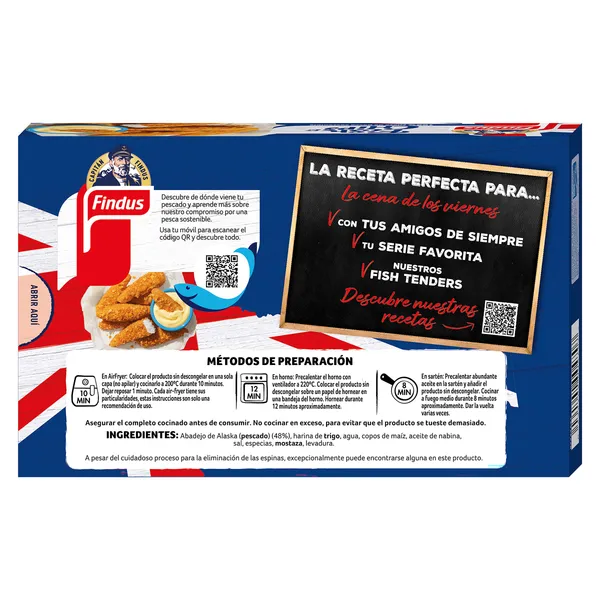 Palitos de pescado fich tenders MSC Findus bolsa 256 g 2