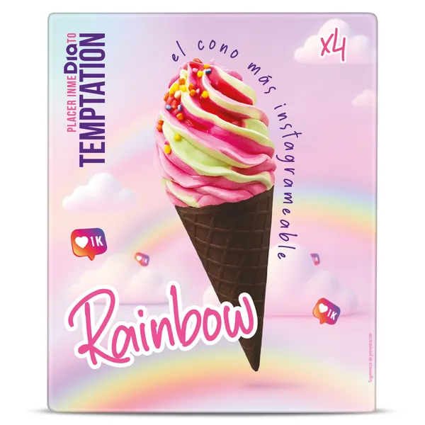 Conos arcoiris Dia Temptation 4 x 71 g 2