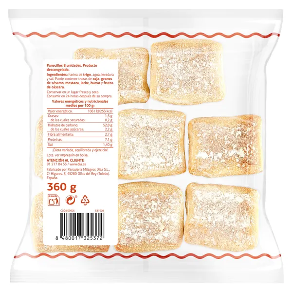 Panecillos 8 unidades El Molino de Dia 360 g 3