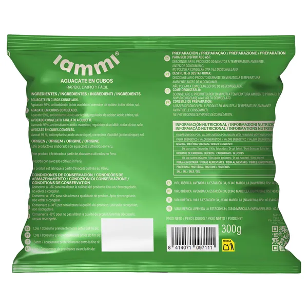 Aguacate congelado Iammi bolsa 300 g 2