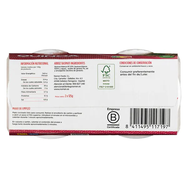 Quinoa Nomen vaso 2 x 125 g 3