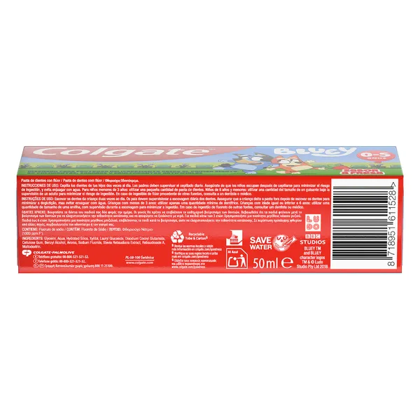 Pasta de dientes Bluey Kids Colgate tubo 50 ml 4