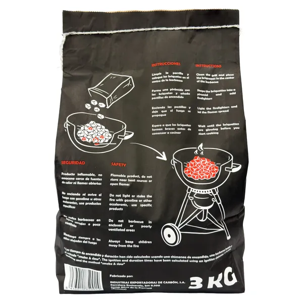 Bolsa de briquetas de carbón Doña Ana 3 Kg 4