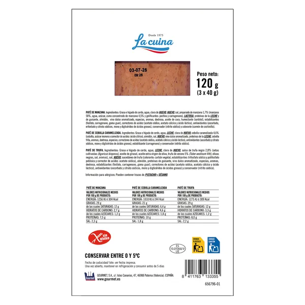 Tabla de patés selección Caprichos La cuina 120 g 2