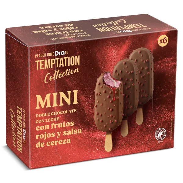Helado mini bombón doble cherry Dia Temptation 6 x 41 g 3