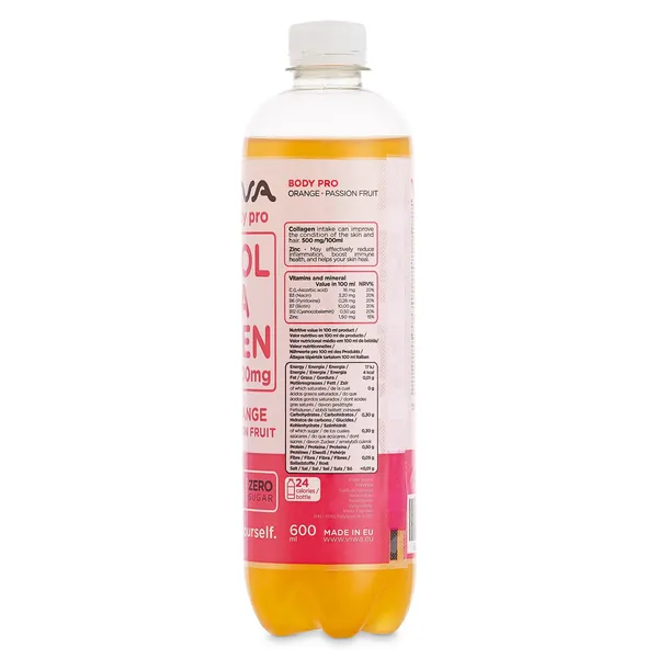 Bebida refrescante con vitaminas sabor naranja Body Pro Viwa botella 600 ml 2