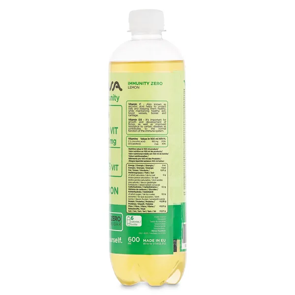 Bebida refrescante con vitaminas sabor limón Immunity Viwa botella 600 ml 2