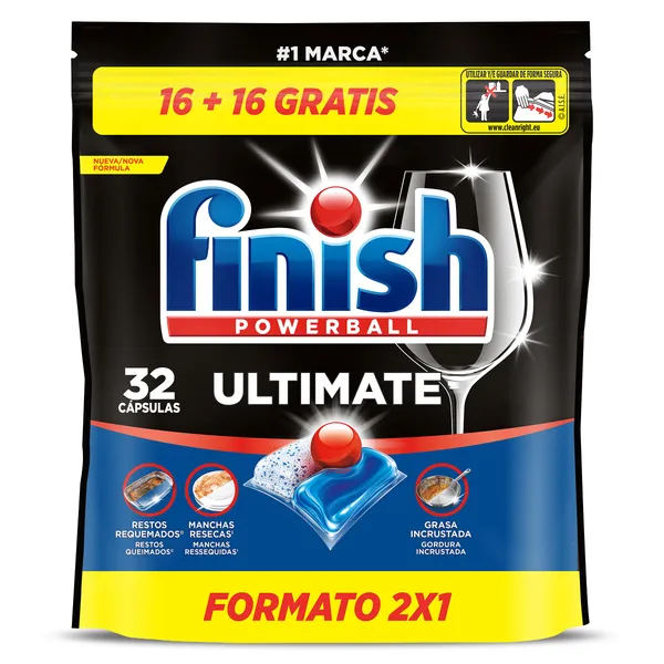 Pastillas lavavajillas ultimate Finish 32 unidades 2