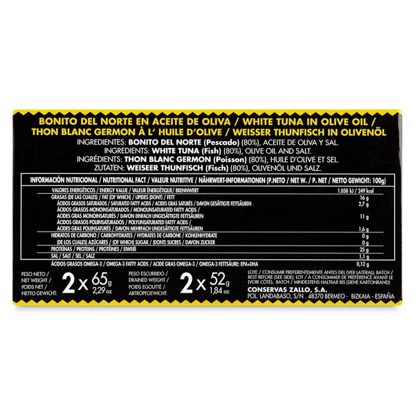 Bonito del norte en aceite de oliva Zallo 2 x 52 g 4
