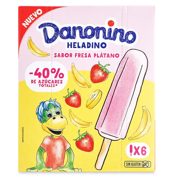 Polos fresa y plátano Danonino 6 x 35 g 2