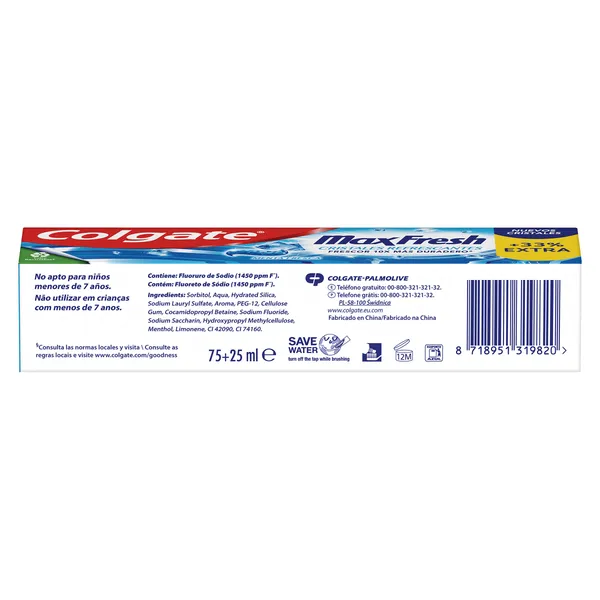 Pasta de dientes refrescante Colgate Max Fresh 100 ml 4