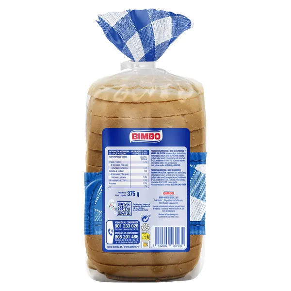 Pan de molde blanco sin gluten Bimbo 375 g 2