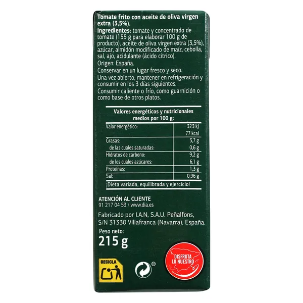 Tomate frito con aceite de oliva Dia Vegecampo 3 x 215 g 4