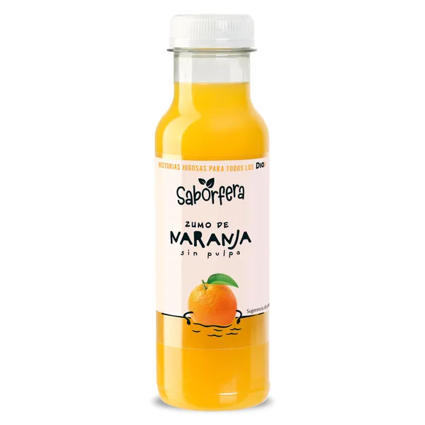 Zumo de naranja 100% exprimido sin pulpa Dia Saborfera 330 ml 2