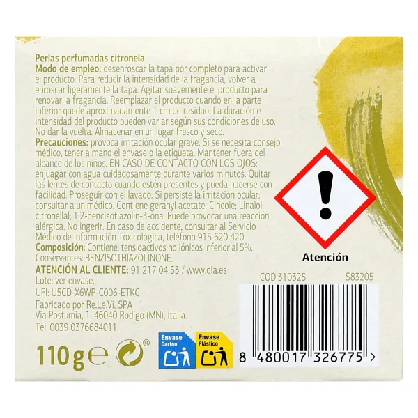 Ambientador perlas citronela Dia Super Paco 110 g 5