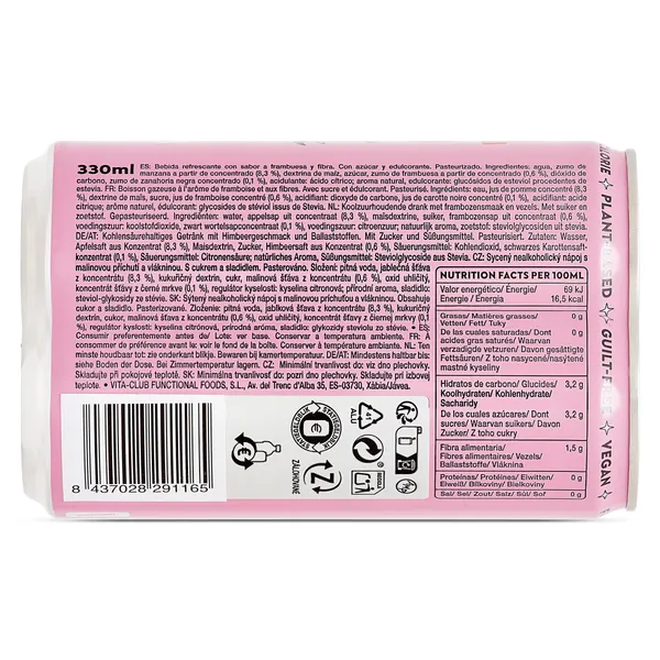 Refresco de frambuesa Vitaclub lata 33 cl 4