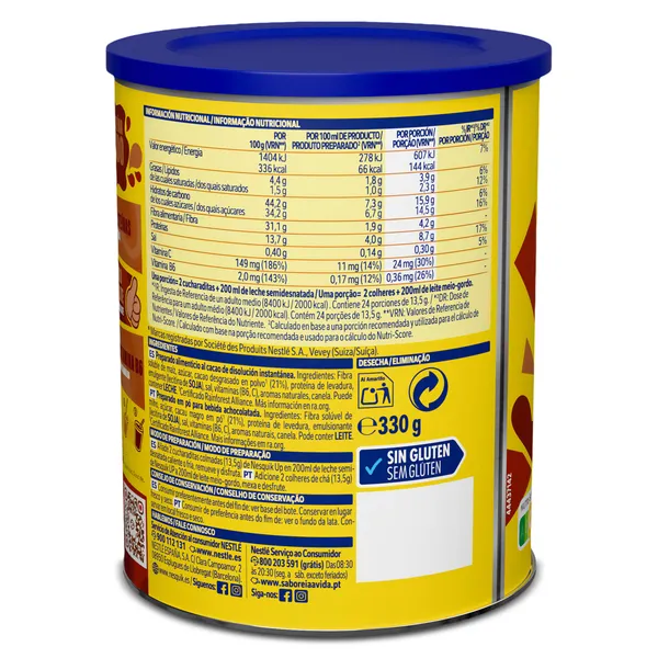 Cacao soluble instantáneo up Nesquik bote 330 g 2