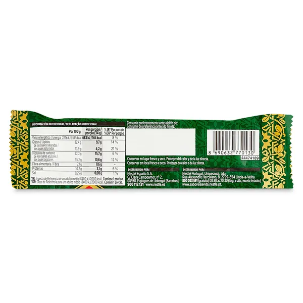 Barrita de chocolate con pistacho Nestlé 30 g 3