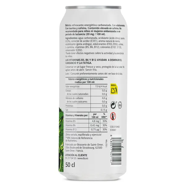 Bebida energética de mojito zero Dia El diablo 500 ml 3