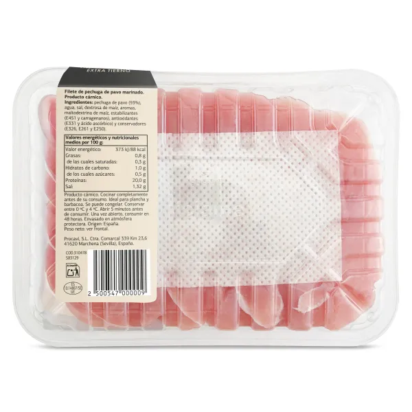 Filetes de pechuga de pavo extra tiernos Selección de Dia bandeja 600 g aprox. 4
