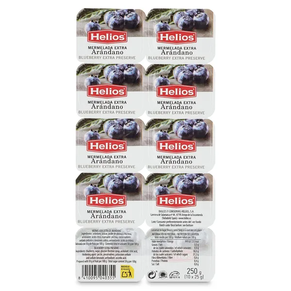 Mermelada de arándanos Helios pack 10 x 25 g 2