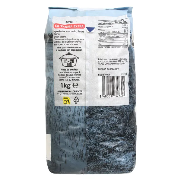Arroz redondo J.Sendra Dia Arrozona 1 Kg 3