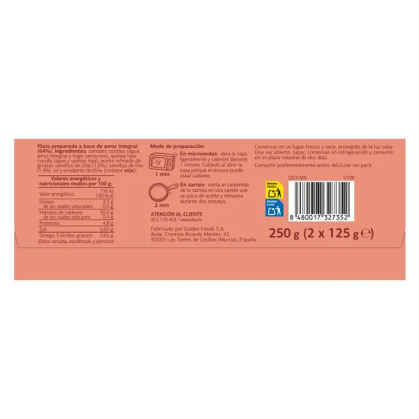 Vasos de arroz integral con semillas Dia Al Punto 2 x 150 g 4