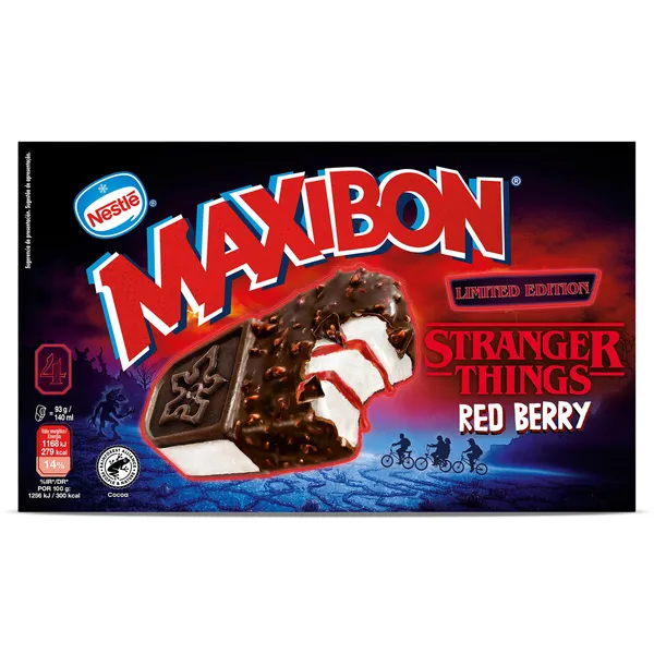 Maxibon Strangers Things red berry Nestlé 4 x 93 g 2