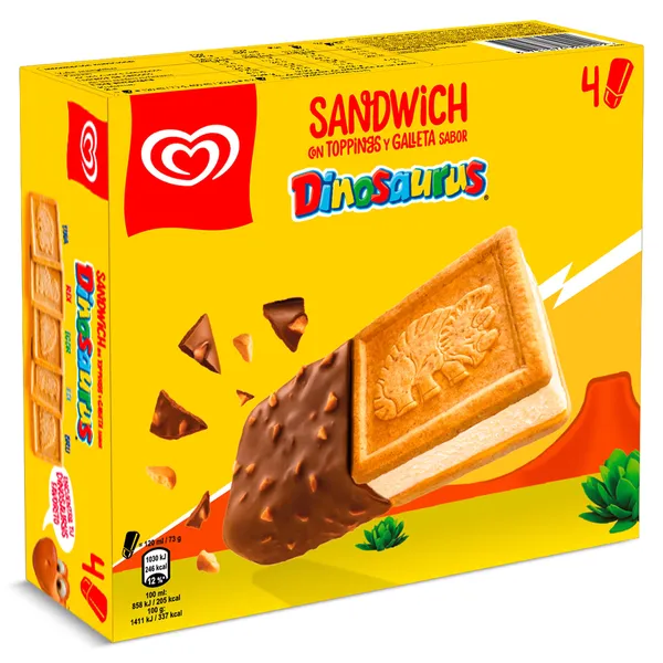 Helado sándwich Dinosaurus Frigo 4 x 73 g 3