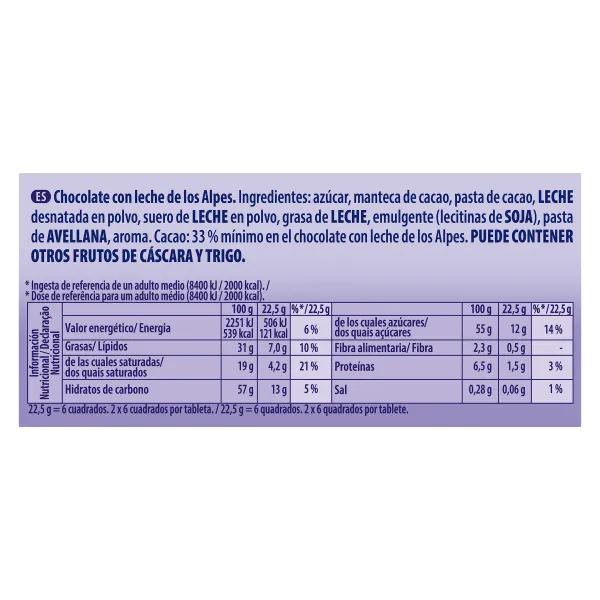 Chocolate con leche Milka 45 g 4