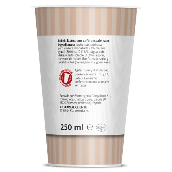 Café latte descafeinado Dia Arom'arte 250 ml 4