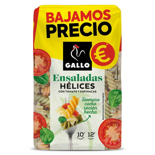 Hélices con tomate y espinacas Gallo 400 g 2