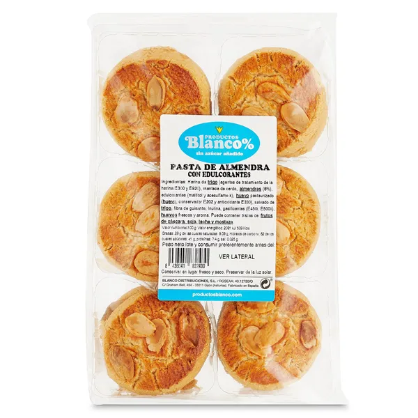 Pastas de almendras sin azúcar añadido Blanco 400 g 3