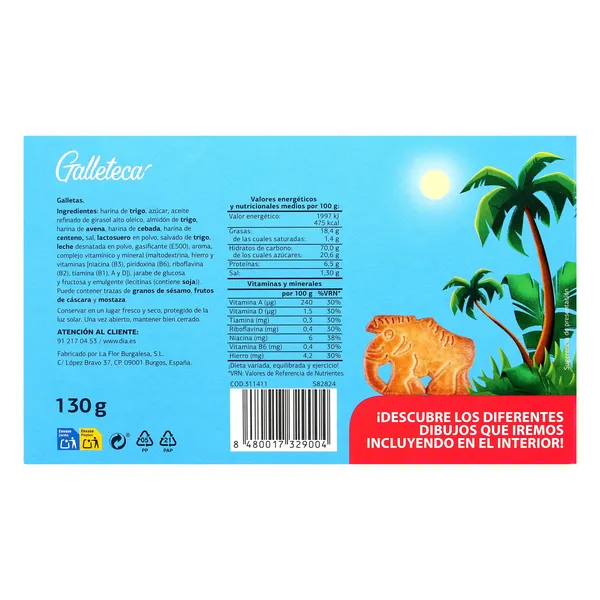 Galletas de animales prehistóricos Galleteca de Dia 130 g 4