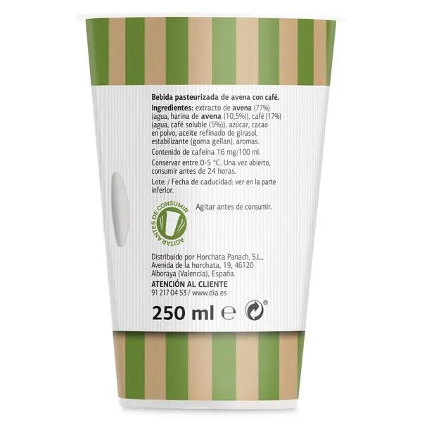 Café cappuccino avena Dia Arom'arte 250 ml 4