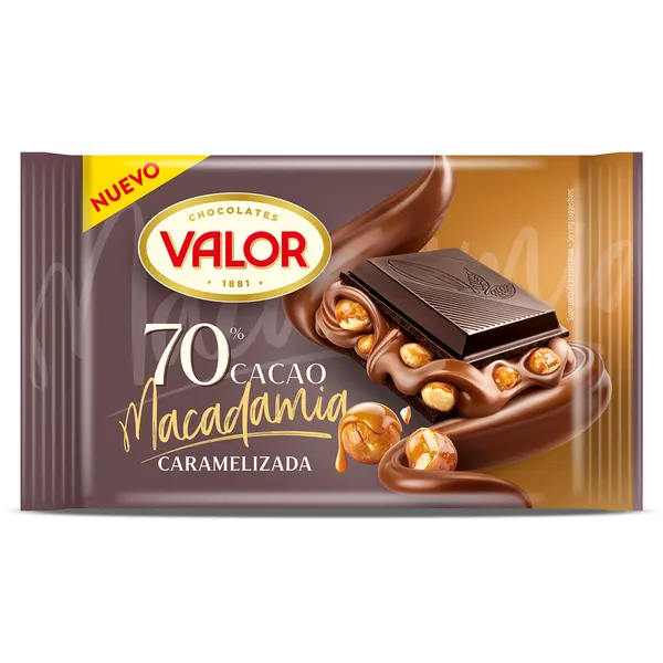Chocolate negro 70% con macadamia Valor 150 g 2