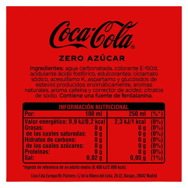 Coca-Cola zero azúcar 500 ml 3