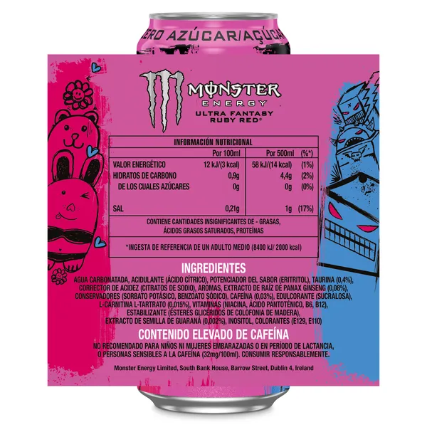 Monster ultra fantasy ruby red zero 500 ml 3