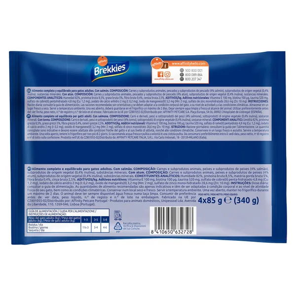 Alimento para gatos en gelatina atún y salmón Brekkies 4 x 85 g 3