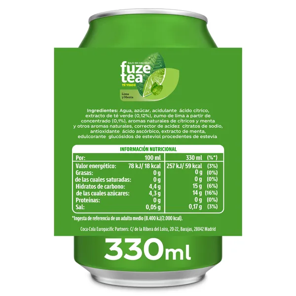 Fuze tea de lima y menta 330 ml 3