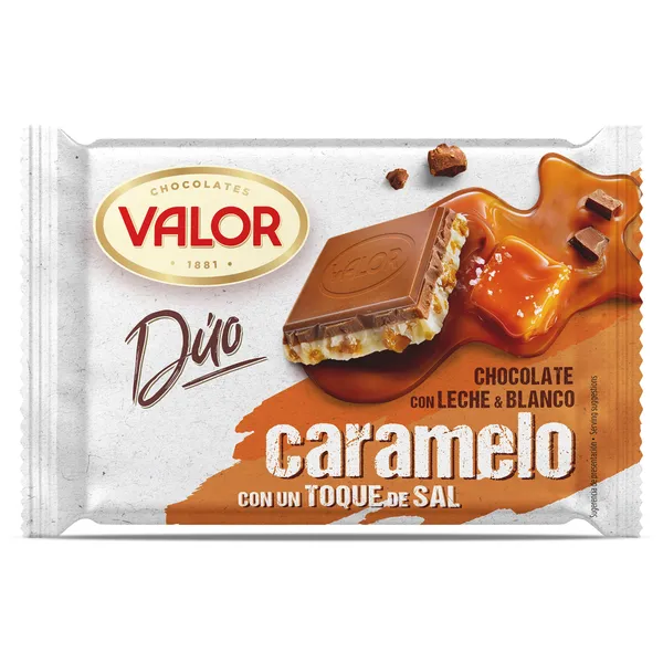 Chocolate duo con leche y blanco caramelo y sal Valor 130 g 2