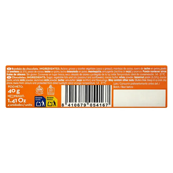 Bombones cortados avellana Trapa 40 g 4