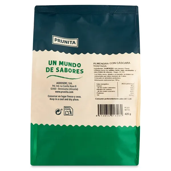 Almendras con cáscara tostadas Prunita 425 g 3