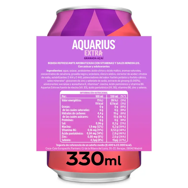 Aquarius de granada açai 330 ml 3