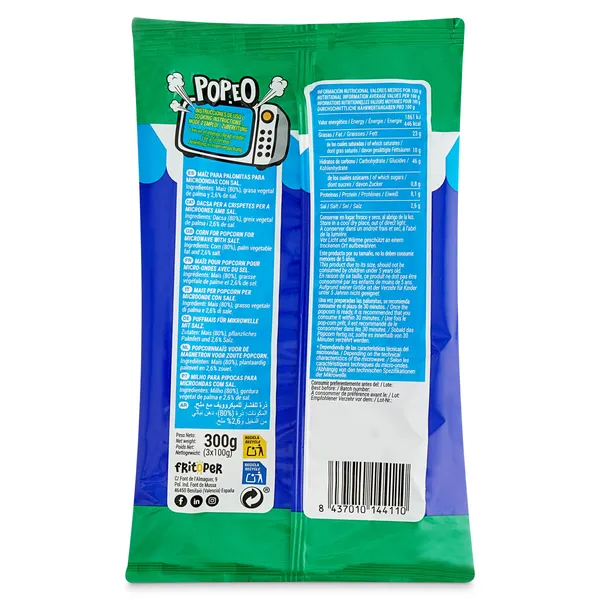 Palomitas con sal para microondas Fritos Pérez 300 g 3