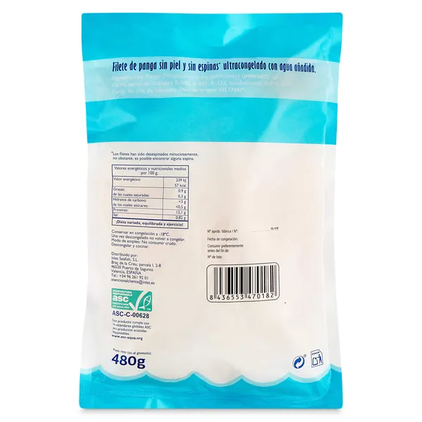 Filetes de panga ASC 480 g 3