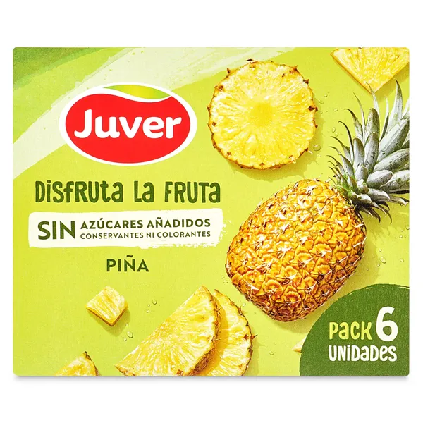 Bebida de zumo piña sin azúcares añadidos Juver pack 6 x 200 ml 2