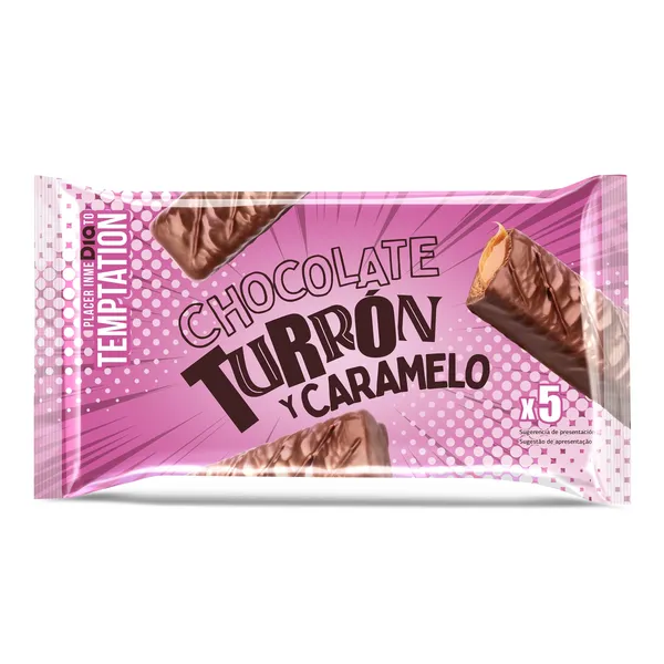 Barritas de chocolate, turrón y caramelo Dia Temptation 200 g 2